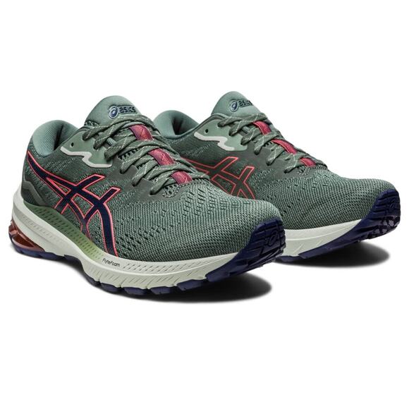Asics Shoes - ASICS Women's GT-1000 11 Trail Running Shoes in Nature Bathing/Papaya size 9 B